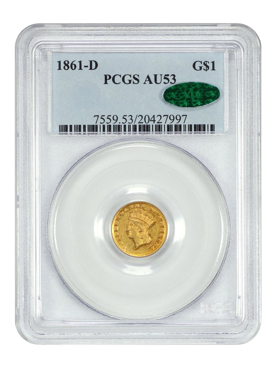 deepc's tweet image. A stunning survivor from a scant mintage of just 1,000 pieces. This is the only coin of any type or denomination that was minted under full control of the Confederacy. Records indicate that in December of 1860, two sets of prepared dies were shipped to Dahlonega, GA,