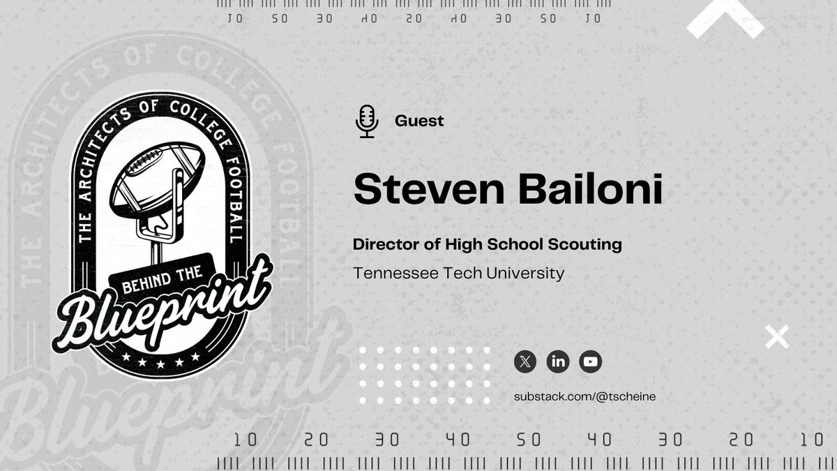 Latest Behind the Blueprint features <a href="/stevenbailoni/">Steven Bailoni</a> <a href="/TNTechFootball/">TTU Football</a>. He breaks down why competitive toughness matters more than highlight clips &amp; how building rosters at the #FCS level is a totally different chess match 👇🎧

🍎bit.ly/46s9m0p
🟢bit.ly/3J6TDdj