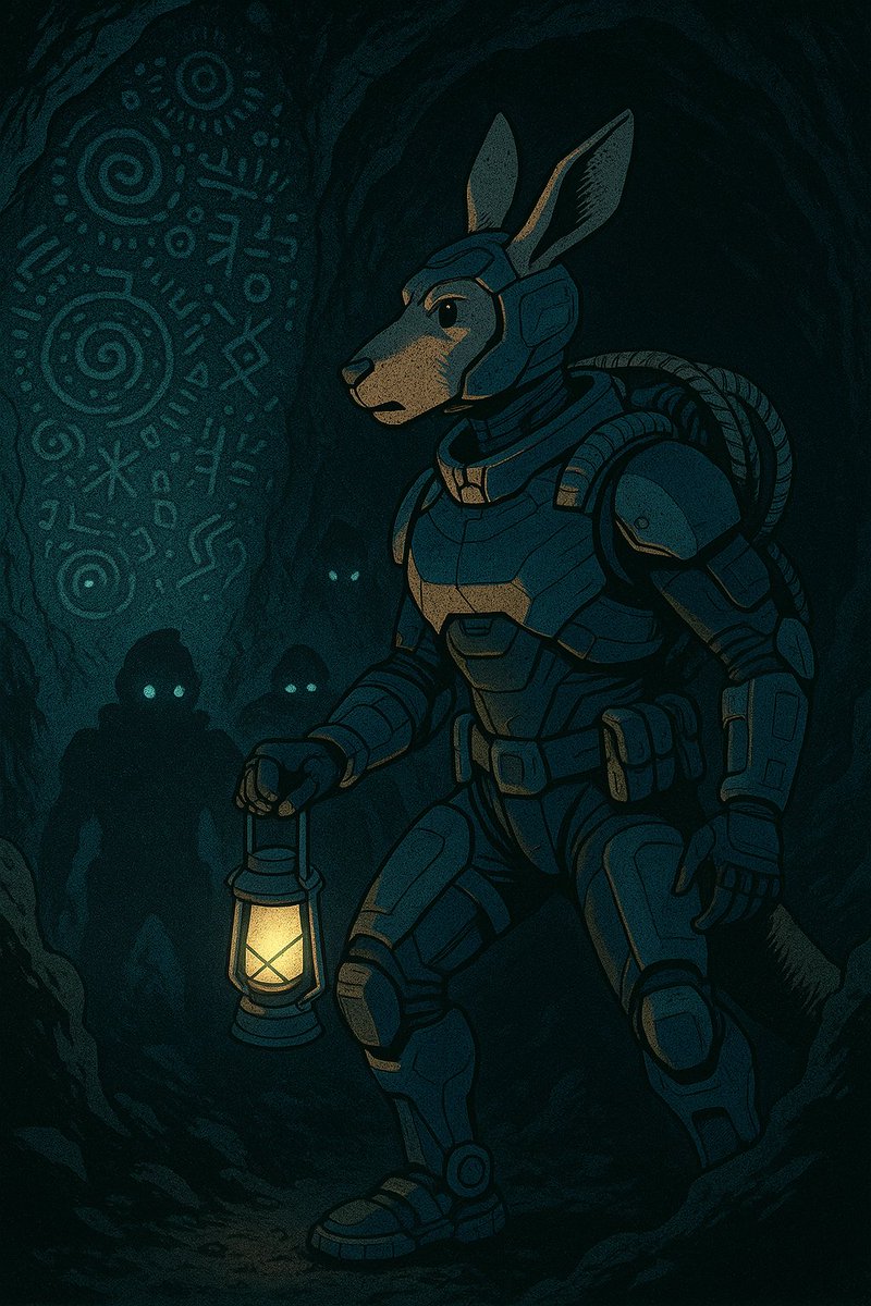 #NFTs   #KangaLactics #short
#Thread #contest

2/ Wice’s sensors detect a signal from the bridge—coordinates to a hidden Theta-4 relic! The Commander signals the crew to advance, but shadows stir in the abyss below. What awaits them?