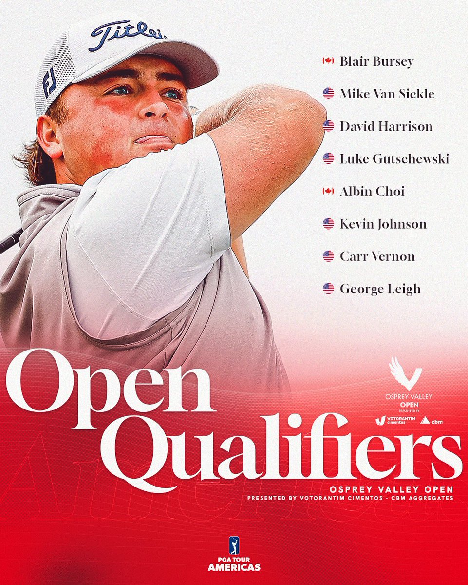 PGATOURAmericas's tweet photo. The final 8 entries for this week’s Osprey Valley Open at @TPC_Toronto via the Open Qualifier 🤝 https://t.co/gdtFzOB0pf