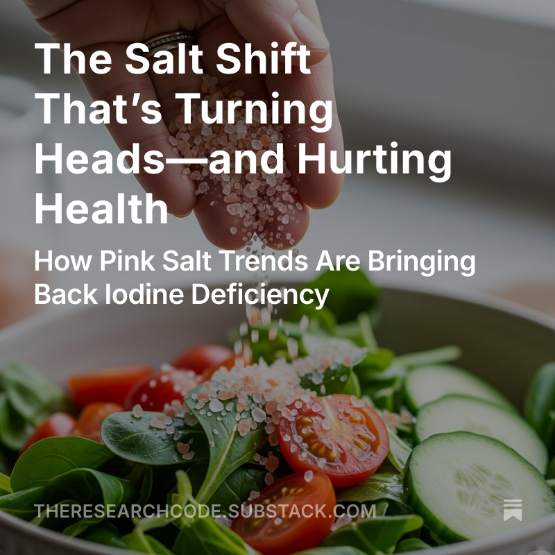 TheResearchCode's tweet image. The Pretty Pink Poison: How Himalayan Salt is Silently Disrupting Your Health
That Instagram-worthy pink Himalayan salt might be doing more harm than good to your health. While we chase trendy "natural" alternatives, we're accidentally bringing back a serious health issue:…