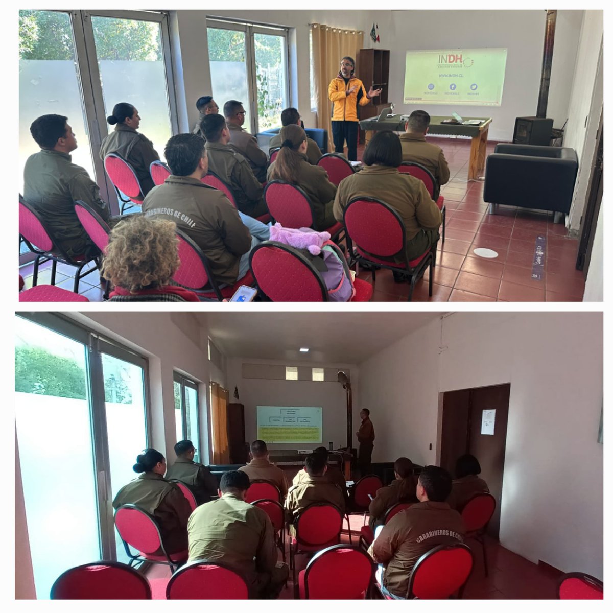 En el marco del Programa Nacional de Capacitación de <a href="/CarabDDHHyFam/">Carabineros Derechos Humanos y Prot. de la Familia</a>, los carabineros de la Zona #Valparaíso que participan de esta instancia fueron instruidos en actualización de protocolos de cumplimiento de normativas, a fin de perfeccionar el servicio policial. 
#OrdenyPatria