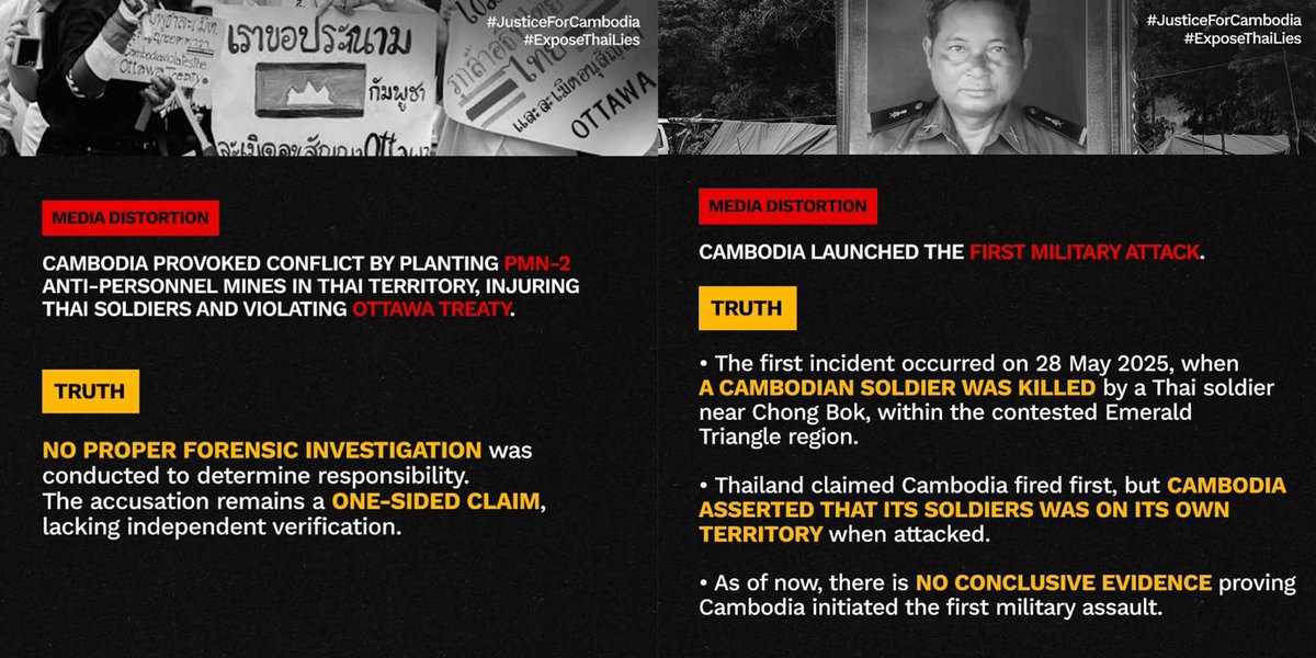 CamEXOL1485's tweet photo. What the world REALLY NEEDS TO KNOW about Thai's media distortion.
#JusticeForCambodia #ExposeThaiLies  #ExposeThailandLies https://t.co/xdjN34DEDH