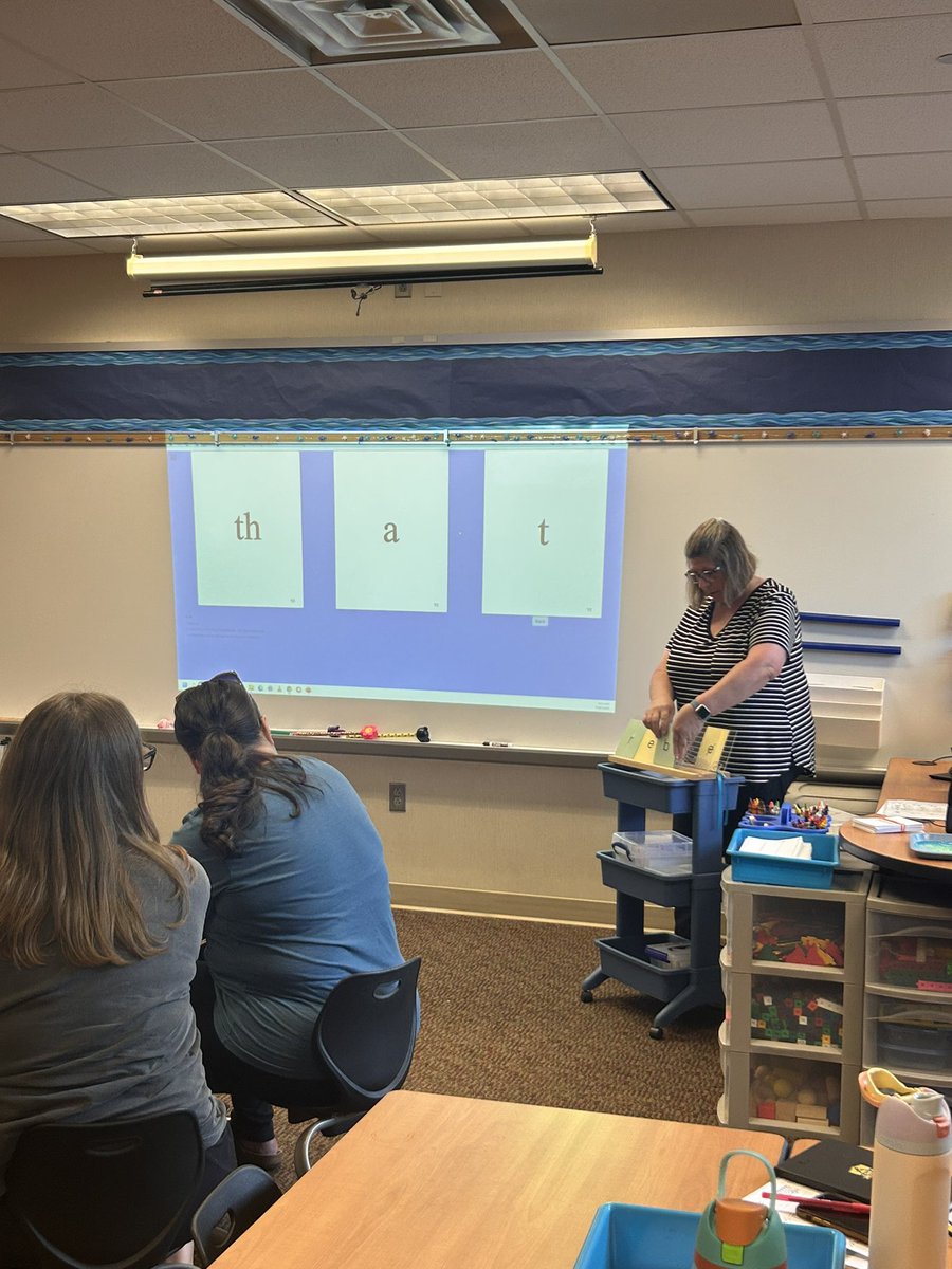 RB teachers being the students during an OG lesson by one of our own.  Mrs. Sickbert modeled a lesson for all K-2 teachers.