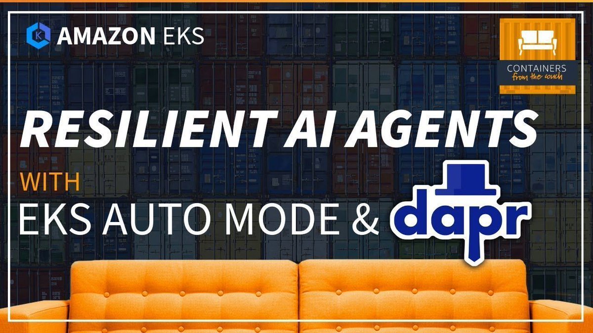 Diagrid (@diagridio) on Twitter photo Building Resilient AI Agents with Dapr and Amazon EKS🎙️
Join <a href="/mfussell/">Mark Fussell</a> & <a href="/yaronschneider/">Yaron Schneider</a>, Co-founders of Diagrid, for their next appearance on Containers from the Couch 🎥. July 30th @ 12:30 EST
Discover how to build durable, failure-resistant AI agents using #Dapr on Amazon Building Resilient AI Agents with Dapr and Amazon EKS🎙️
Join <a href="/mfussell/">Mark Fussell</a> & <a href="/yaronschneider/">Yaron Schneider</a>, Co-founders of Diagrid, for their next appearance on Containers from the Couch 🎥. July 30th @ 12:30 EST
Discover how to build durable, failure-resistant AI agents using #Dapr on Amazon