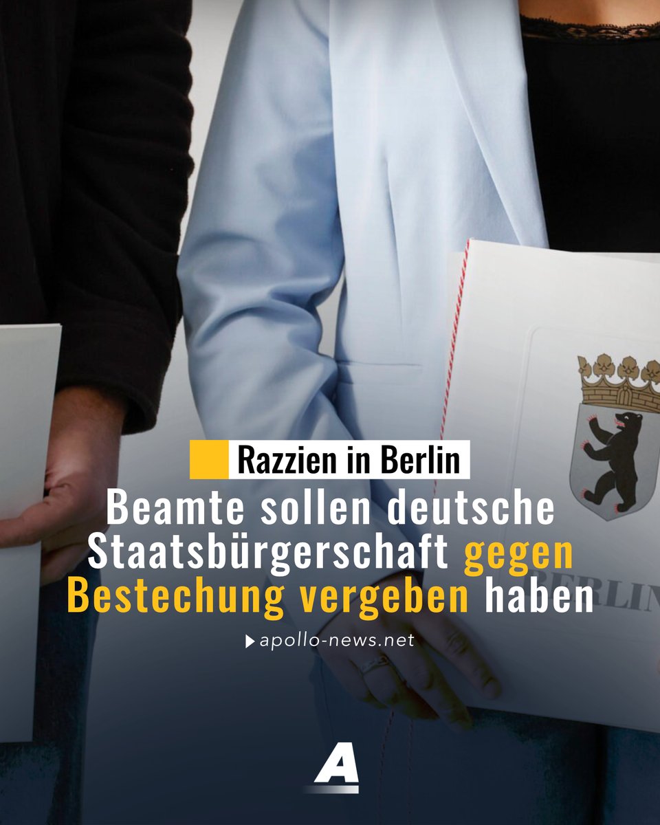 Mehrere Razzien erschüttern Deutschlands größte Ausländerbehörde in Berlin: Offenbar haben dort Beamte die deutsche Staatsbürgerschaft gegen Bestechung vergeben. apollo-news.net/razzien-in-ber…
