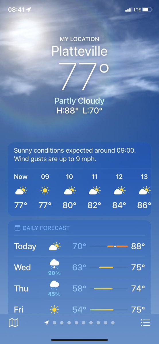 The situation in Platteville. First day of #Badgers fall camp begins this morning