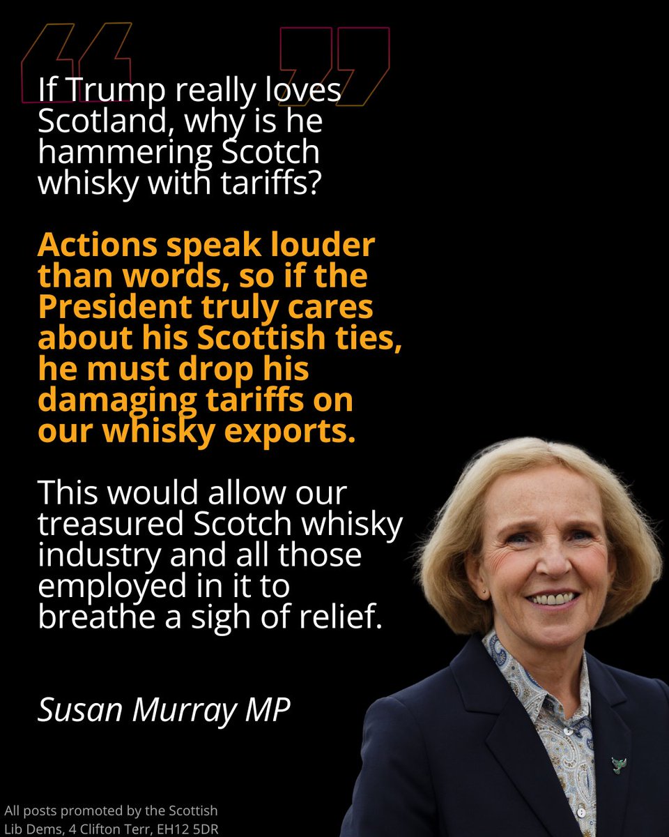 If Trump really loves Scotland, why is he hammering Scotch whisky with tariffs?

With millions regularly enjoying Scotch on both sides of the Atlantic, it’s a bridge between the US and the UK - even in the midst of Trump’s trade war.

These unfair and damaging tariffs must go.