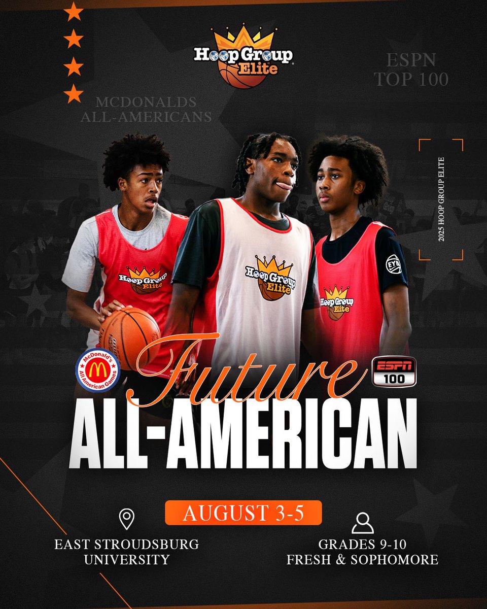 Eamonn Mahar (@hoopgroupeamonn) on Twitter photo 🔥 <a href="/TheHoopGroup/">Hoop Group</a> Future All-American Camp is 5️⃣ days away...
The only place is compete with the best rising 6th, 7th, 8th, 9th and 10th graders in the country.
register.hoopgroup.com/site/register/… 🔥 <a href="/TheHoopGroup/">Hoop Group</a> Future All-American Camp is 5️⃣ days away...
The only place is compete with the best rising 6th, 7th, 8th, 9th and 10th graders in the country.
register.hoopgroup.com/site/register/…