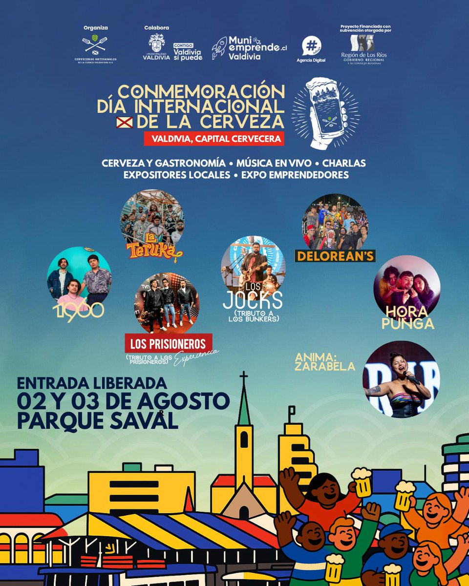 ¡Tod@s invitados a celebrar el #DíaInternacionaldelaCerveza este 2 y 3 de agosto en el #ParqueSaval🍻! #ValdiviaCapitalCervecera