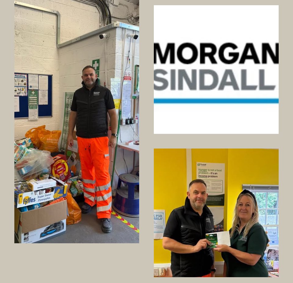 A massive thanks to the staff and suppliers of Morgan Sindall they donated 212kgs of much needed food and £200 of shopping vouchers 😊