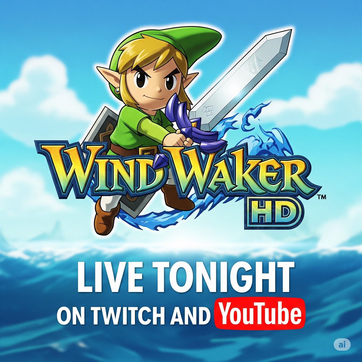 GameGuruMike's tweet photo. Toon Link's setting sail in Wind Waker HD TONIGHT, and we're tackling the infamous Triforce Quest! 🗡️ Catch all the high-seas action live on Twitch and YouTube at 5:30 PM PDT! https://t.co/QQTLqGgVt0