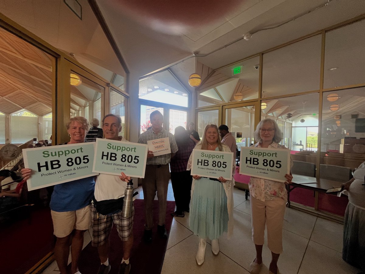 Our coalition is at the NC General Assembly right now, urging legislators to override Governor Stein’s veto of HB 805—a pro-values bill that defends women, children, and parental rights.

Stay tuned—the vote is expected any moment! #ncpol #NCGA #HB805