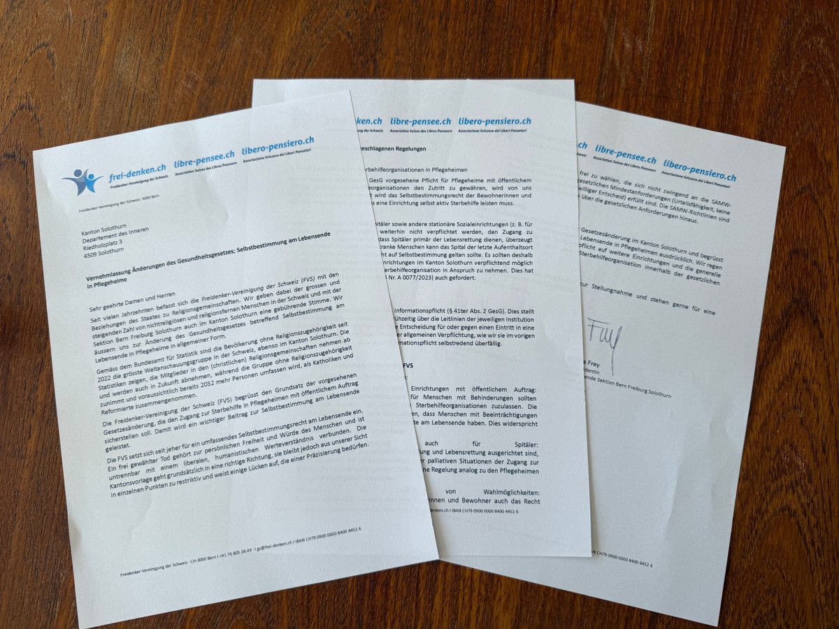 FVS setzt sich im Kanton Solothurn für mehr Selbstbestimmung am Lebensende ein!
Alles weitere: frei-denken.ch/news/2025-07-2…