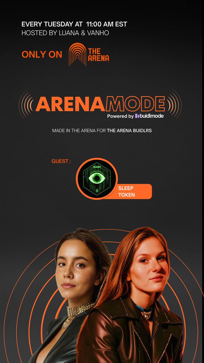 ArenaMODE: Ep 02 | Sleep is for the liquid  
Today in @thearenaapp we talk to sleepy, the mind behind SLEEP token.  
Liquidity, memes, sniper defense, burnout, vision. - pure alpha 
- full chaos 
- arena confessions, token rituals, and why  hits different  
See you at 11am EST!