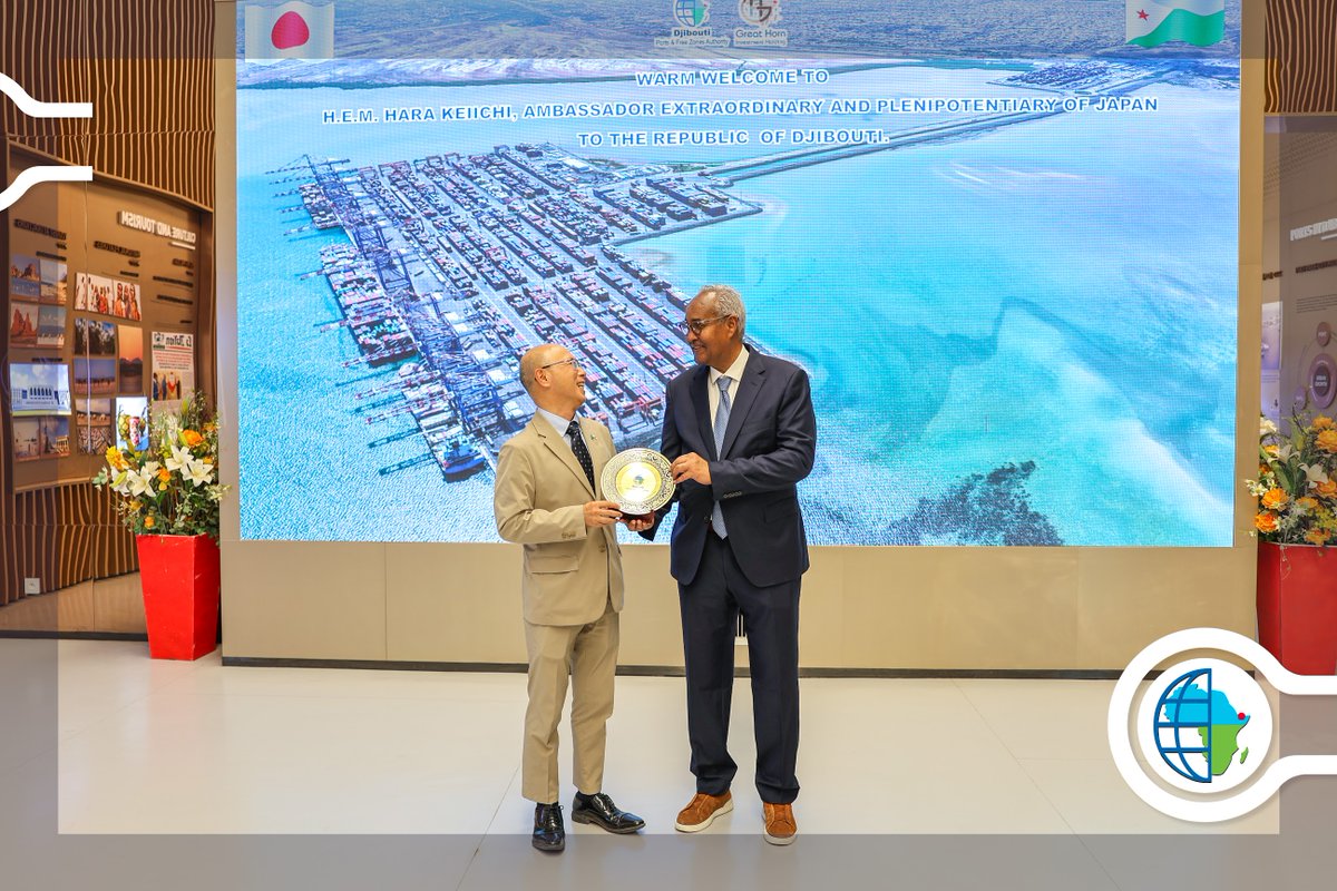 Today, the Chairman, Mr. Aboubaker Omar Hadi, received at Red Sea World H.E. Mr. HARA Keiichi, Ambassador Extraordinary and Plenipotentiary of Japan to the Republic of Djibouti, as part of the Ambassador’s farewell tour following the conclusion of his mandate in Djibouti.