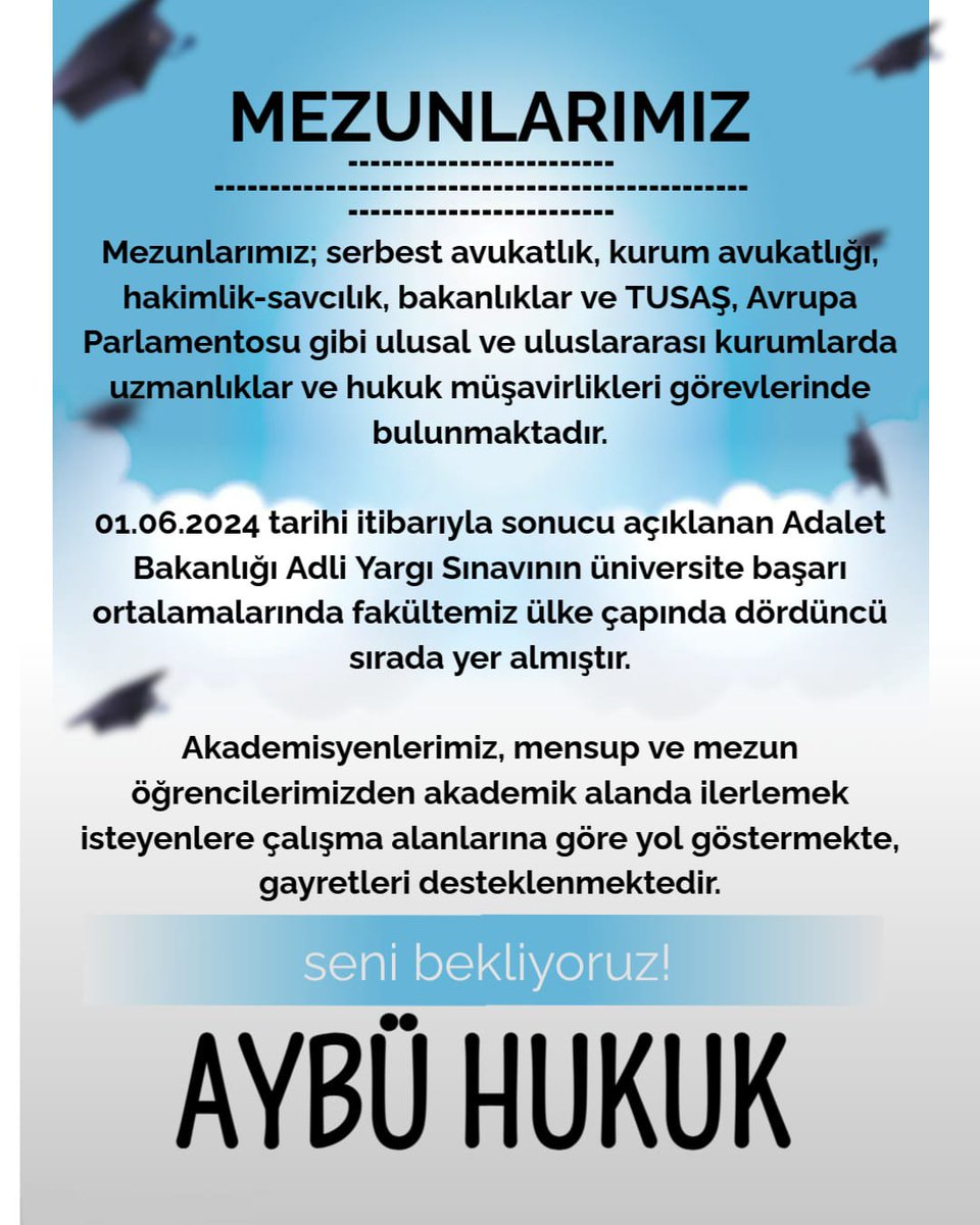 AYBÜ Hukuk seni bekliyor.

<a href="/acengizkoseoglu/">Ali Cengiz Köseoğlu</a> 
<a href="/Neslihan_KD/">Prof. Dr. Neslihan Karataş Durmuş</a>