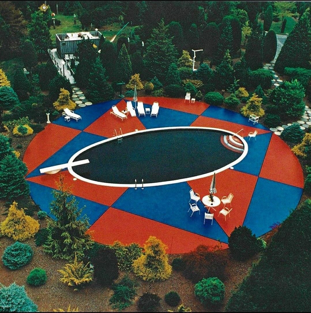 Swimming pool at the Long Island, New York estate of Alfonso Ossorio (1970)