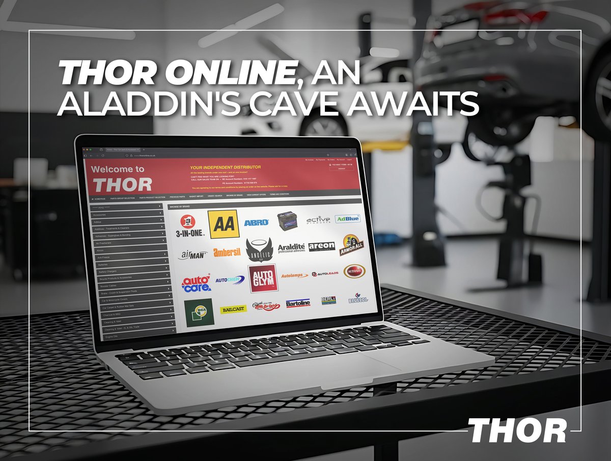 🔧 THOR Online = hassle-free trade ordering.

✔️ 46 categories
✔️ Real-time stock &amp; VRN lookup
✔️ Unbeatable wholesale prices
✔️ One invoice
✔️ Trusted THOR delivery

📩 Apply now: thormotor@btconnect.com

#THORPartsUK #CarPartsTrade #MotorFactor #TradeOnly #GarageSupplies