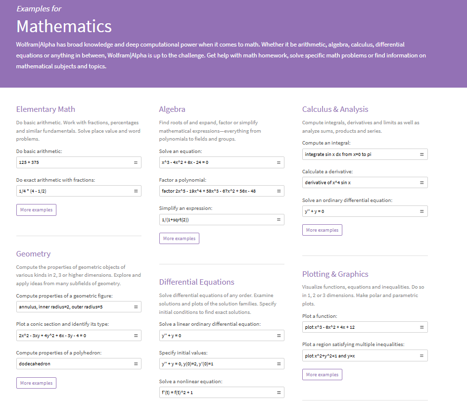 The fall semester is just around the corner! Check out all of the ways that Wolfram|Alpha can make your math studies easier this year.
wolframalpha.com/examples/mathe…