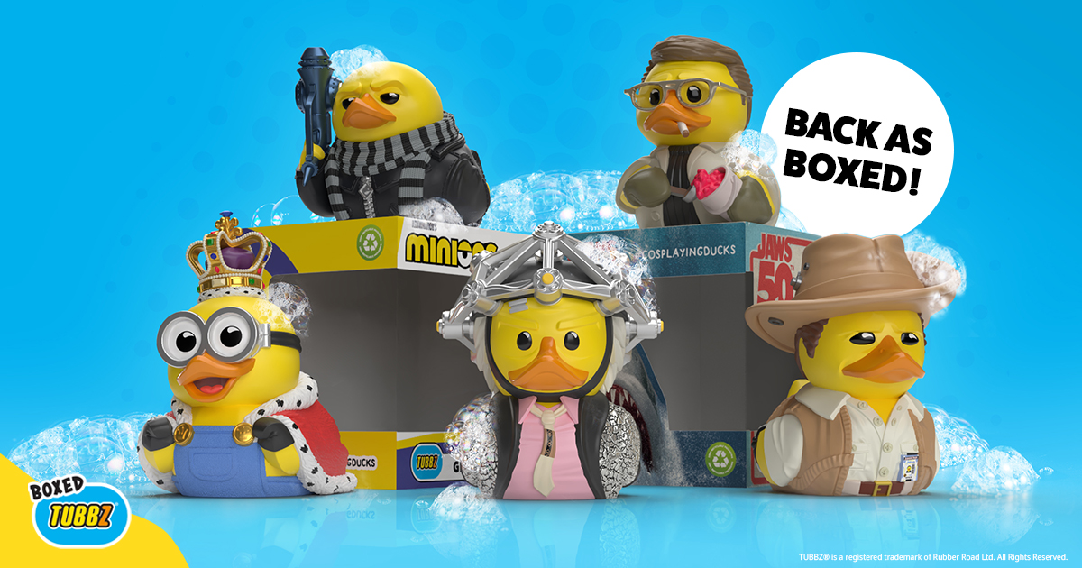 Get ready to waddle into nostalgia! 🦆 NEW Boxed TUBBZ are here featuring Minions, Back to the Future, Jaws &amp; Jurassic Park! Collect your favourite icons in duck form



Available to order now: tubbz.cc/july-boxed-tub…