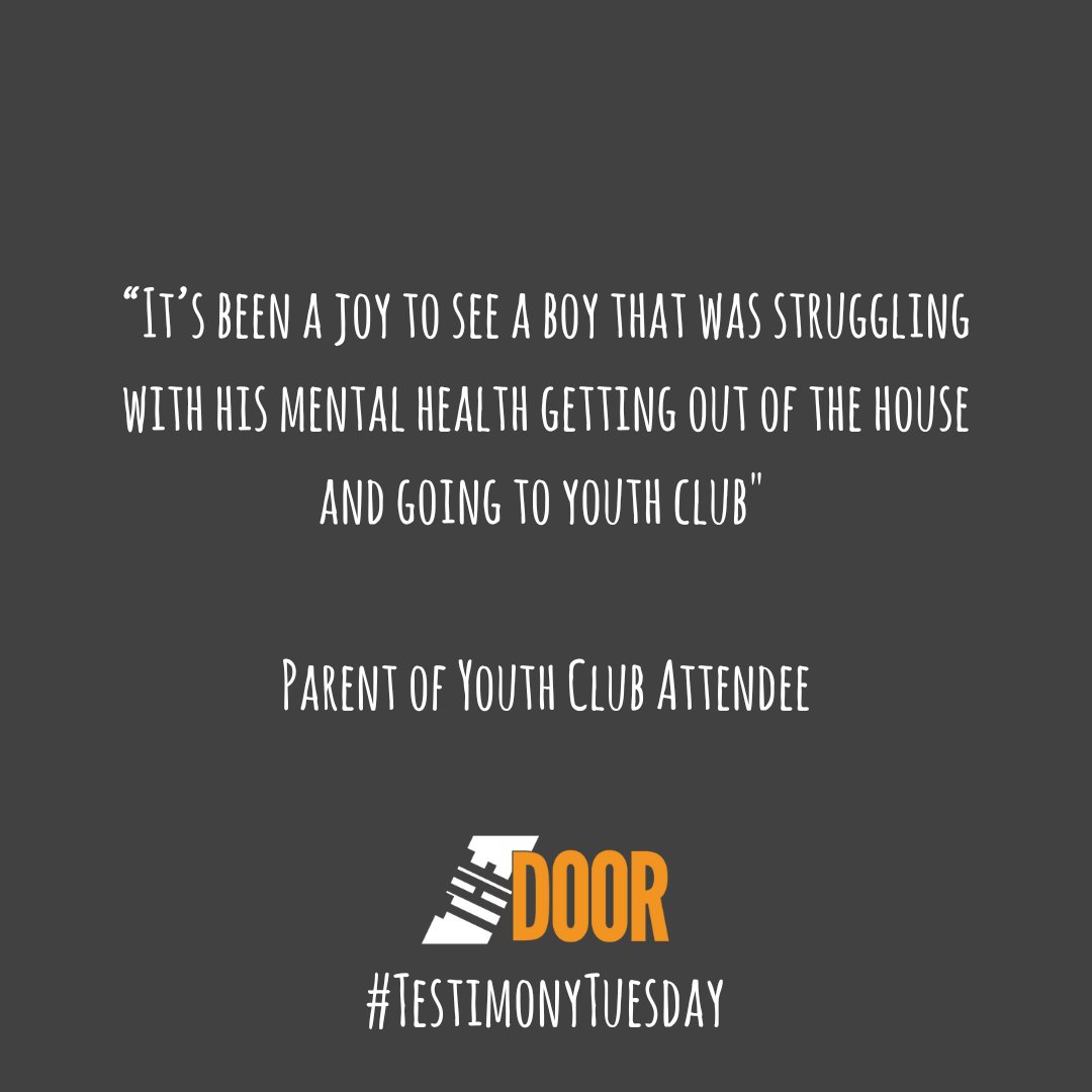 “It’s been a joy to see a boy that was struggling with his mental health getting out of the house and going to youth club"

#TestimonyTuesday