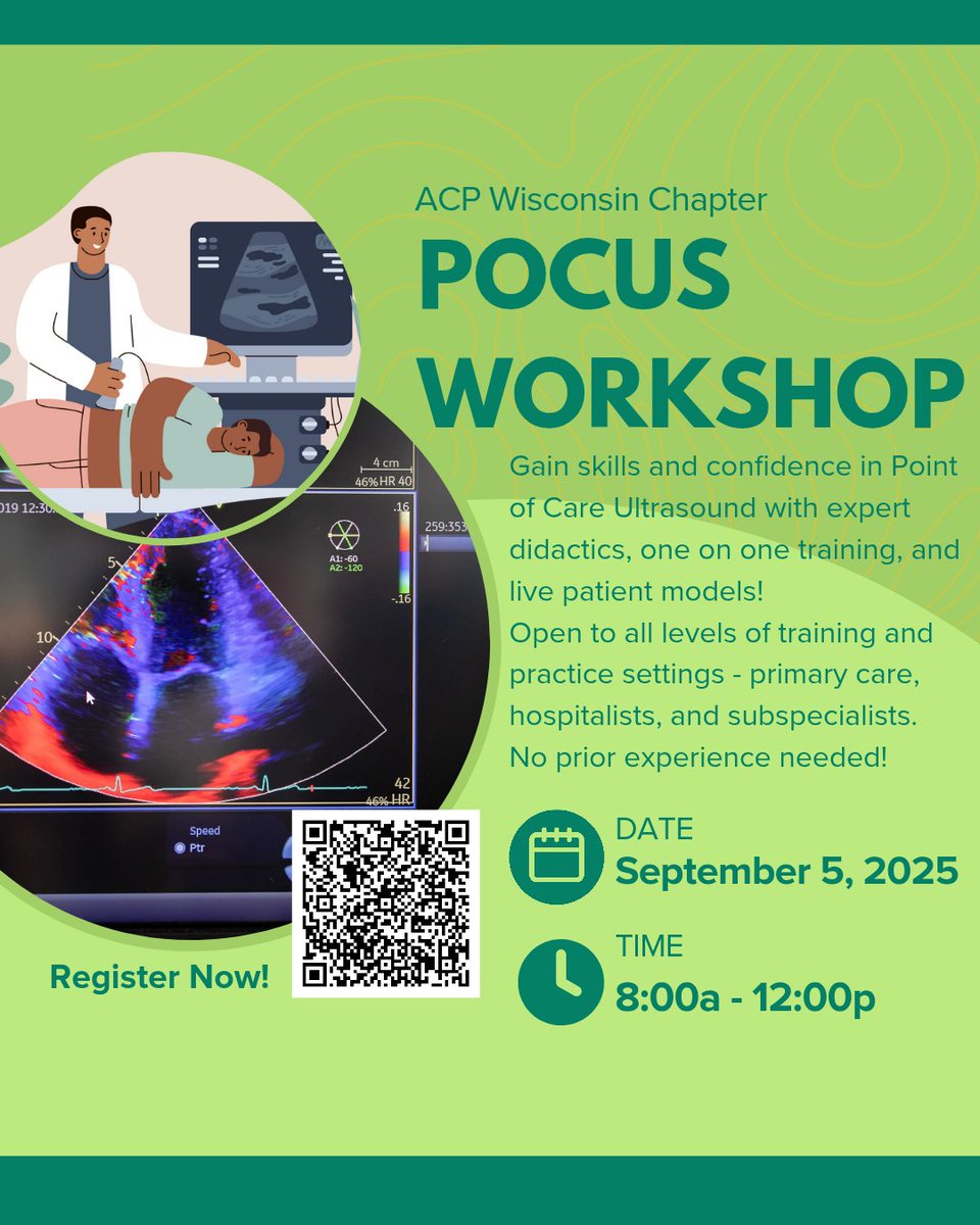 Connect with colleagues at the ACP-WI Annual Scientific Meeting! From POCUS to coaching to advocacy and an exceptional scientific program, this meeting has something for everyone. Physicians and learners of all levels are invited! ow.ly/1k6Z50WwfZL

#ACPWI2025