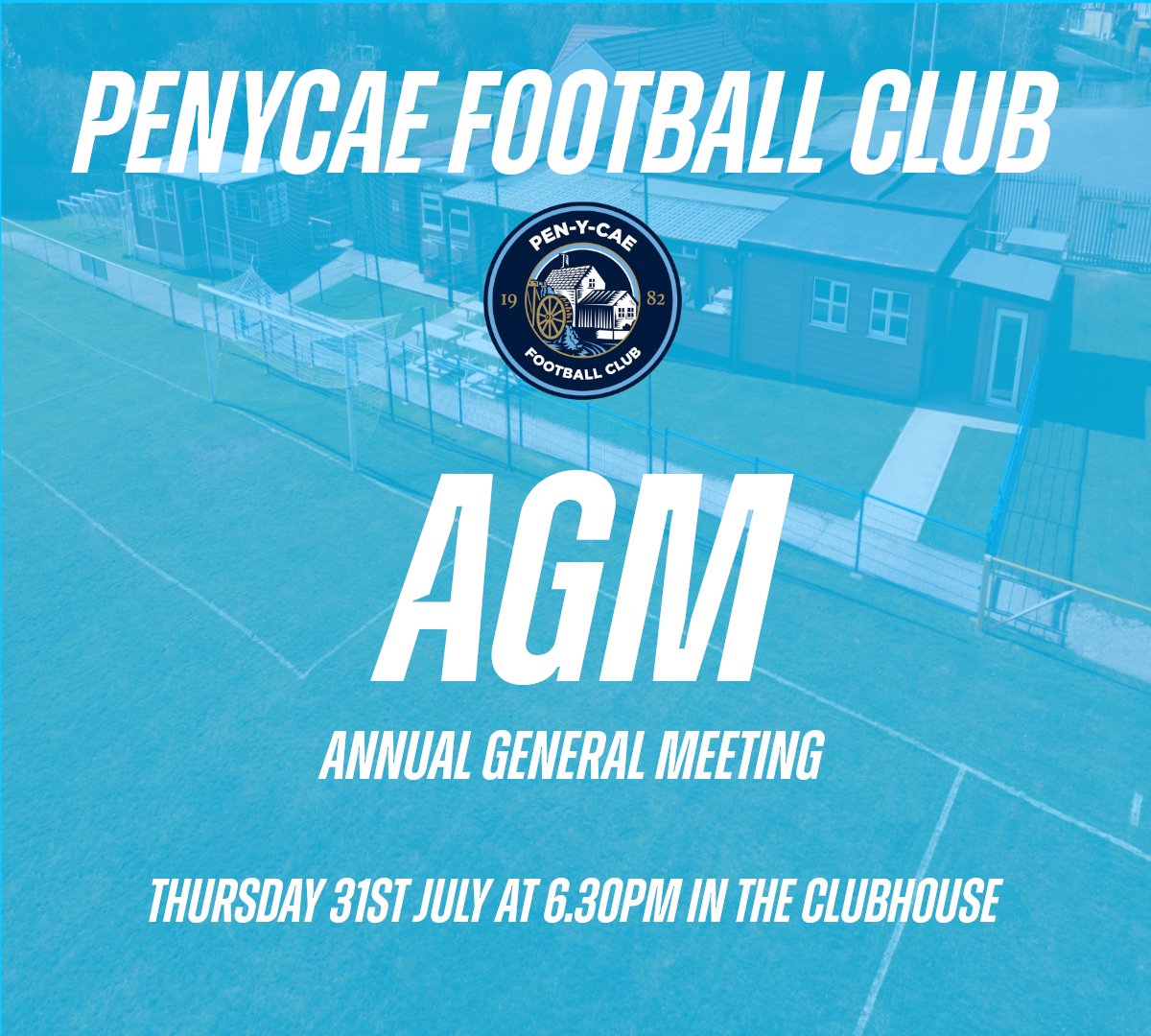 📣 Annual General Meeting Notice 
A reminder that our AGM is taking place this Thursday, 31st July at 6:30 PM.

More Details: 👇👇
facebook.com/penycae.fc/pos…

💙 Our Crest, Our Club, Our Community, Our Cae 💙

#MoreThanAClub I #WeAreTheCae