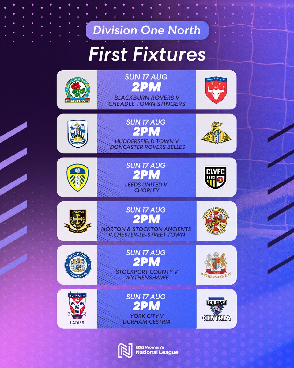 Back with a bang 💥

<a href="/LUFCwomen/">Leeds United Women</a> and <a href="/chorleywomenfc/">Chorley Women FC</a> finished last season with just two points between them in Division One North.

They go head-to-head in the first game of the season 😮

#FAWNL