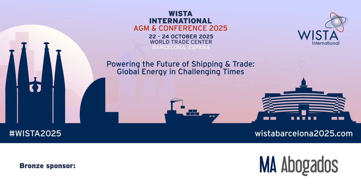 🤝 Sponsor Announcement - MA Abogados

We are delighted to welcome Spanish law firm MA Abogados as a bronze sponsor of the WISTA International AGM &amp; Conference 2025! 🚢✨

📅 Join us in Barcelona from 22-24 October – register here: wistabarcelona2025.com

#WISTA2025