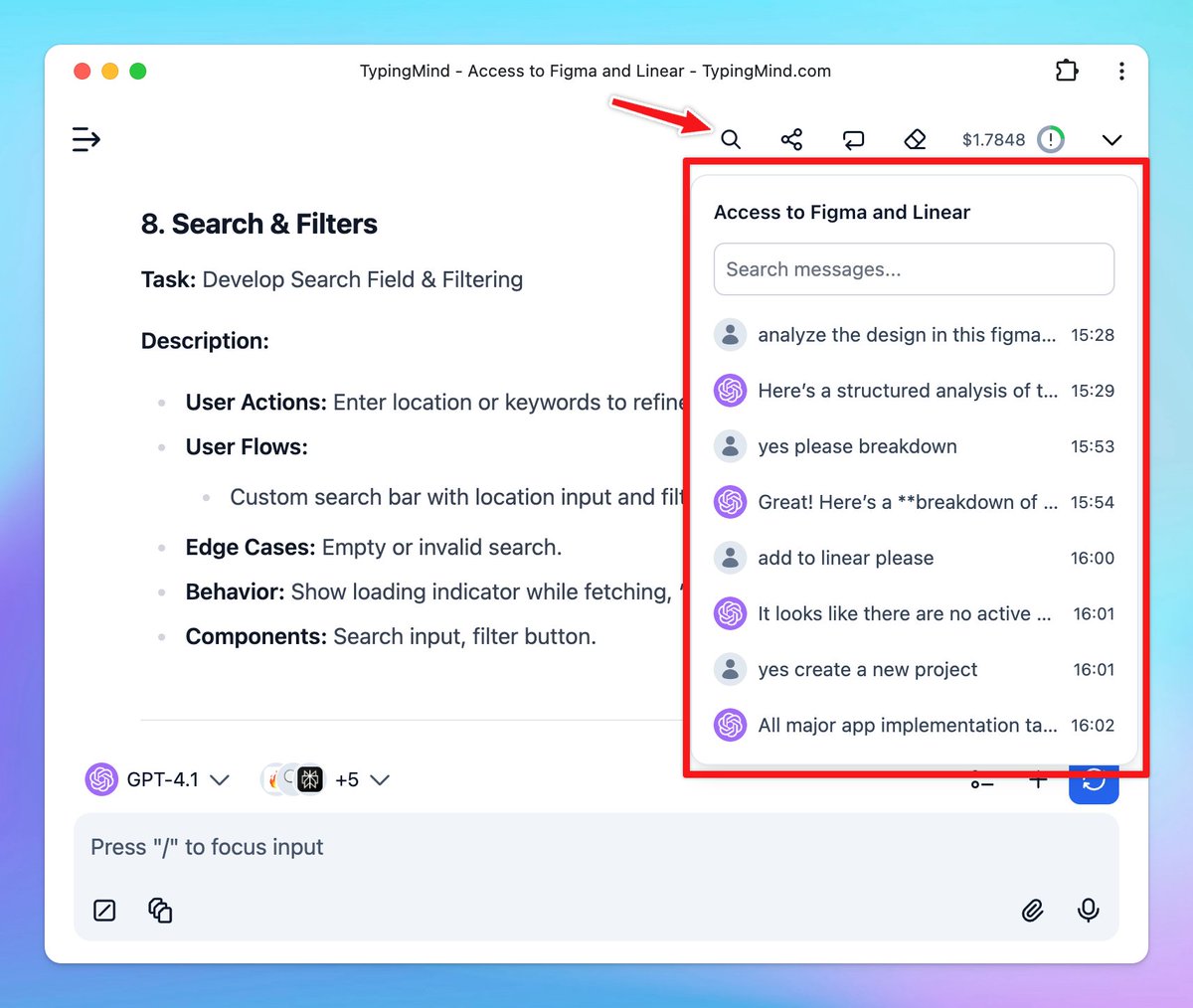 🔥 Tip: You can search for specific messages in a chat.

Just type a keyword to quickly find and jump to the message you’re looking for.
