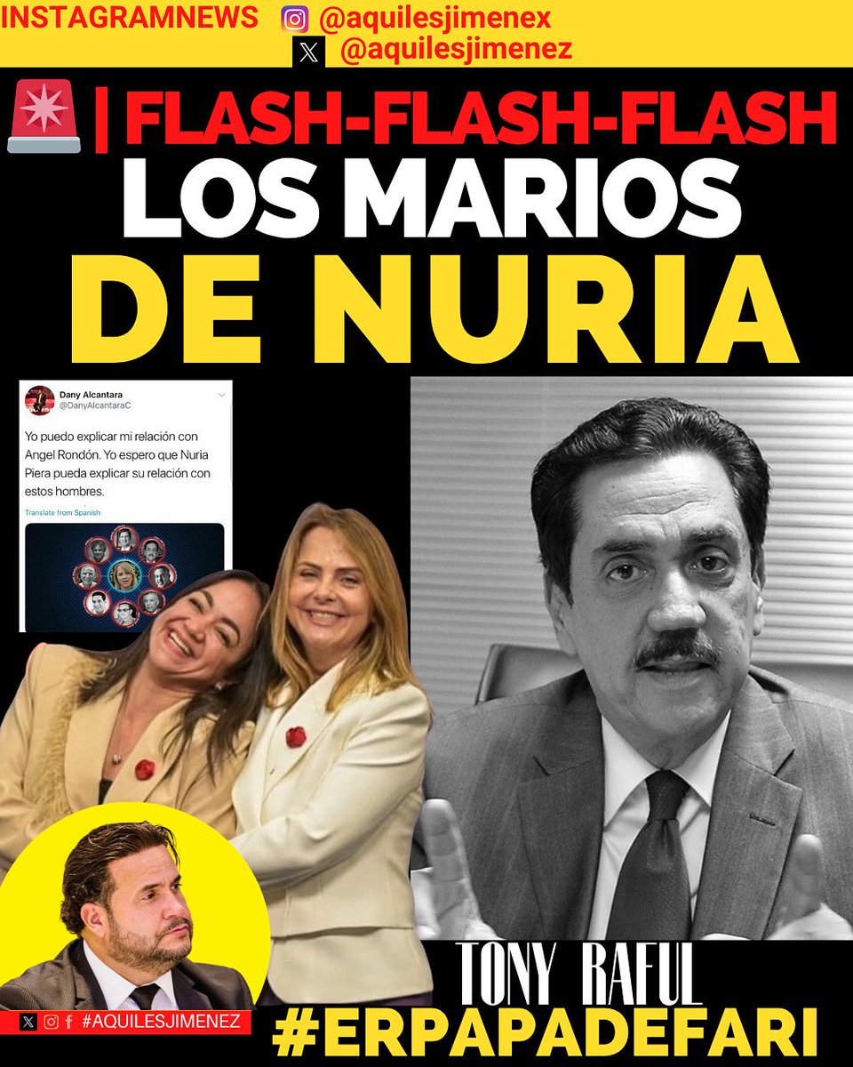 Aquiles Jimenez (@aquilesjimenez) on Twitter photo Porque cuando el periodismo se mezcla con el amor, la objetividad se va por la ventana.
El problema no es que hayan tenido una supuesta relación con el embajador <a href="/RDenEspana/">Embajada de la República Dominicana en España</a> <a href="/Tonyraful/">tony raful</a> Tony Raful si el papá de <a href="/FarideRaful/">Faride Raful</a> <a href="/MinInteriorRD/">Ministerio de Interior y Policía RD</a> …
El problema es callar lo que se Porque cuando el periodismo se mezcla con el amor, la objetividad se va por la ventana.
El problema no es que hayan tenido una supuesta relación con el embajador <a href="/RDenEspana/">Embajada de la República Dominicana en España</a> <a href="/Tonyraful/">tony raful</a> Tony Raful si el papá de <a href="/FarideRaful/">Faride Raful</a> <a href="/MinInteriorRD/">Ministerio de Interior y Policía RD</a> …
El problema es callar lo que se
