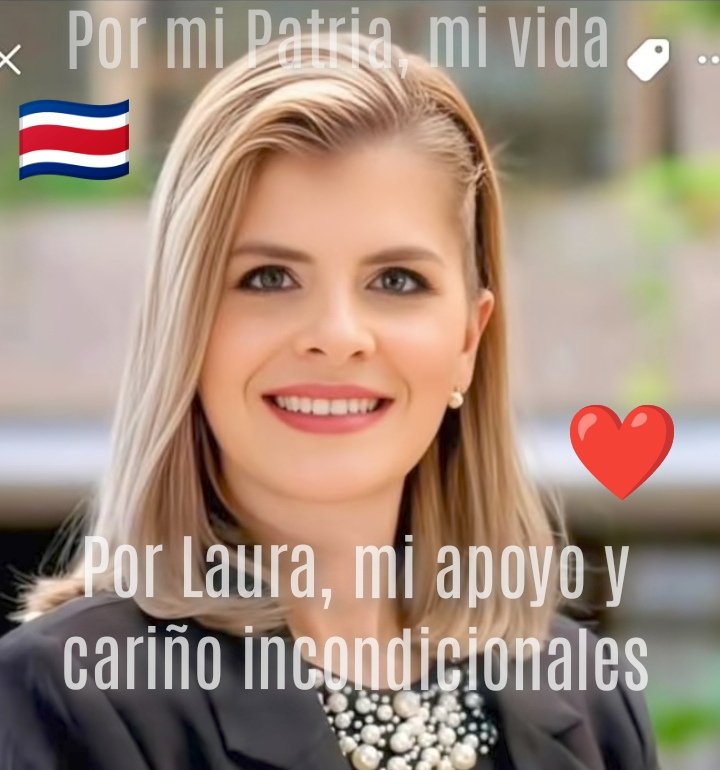 🇨🇷Por mi Patria, mi vida🇨🇷

❤️Por Laura, mi apoyo y cariño incondicionales❤️

🇨🇷Por el Pueblo, mi total esfuerzo por darle continuidad al Rodriguismo y que tengan una Presidente de lujo, como Costa Rica merece🇨🇷