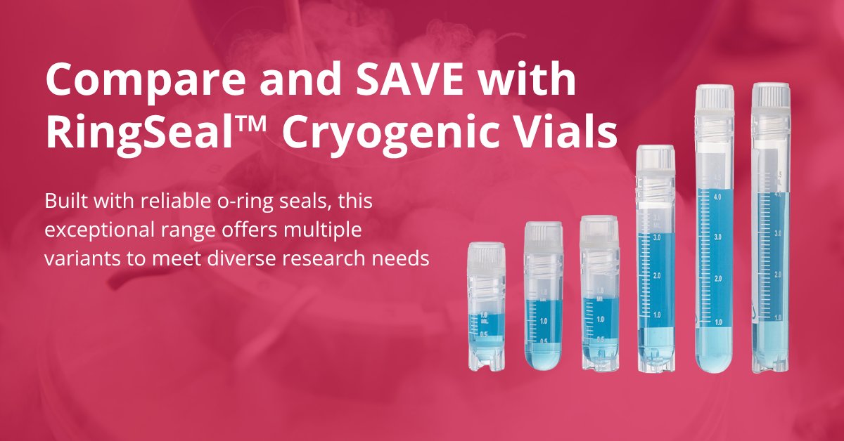 Compare and SAVE with RingSeal™ Cryogenic Vials. Premium quality and performance at a fraction of the cost! Available with internal and external thread options, self-standing and round bottom in the most popular volumes. ow.ly/LOG650WmujQ