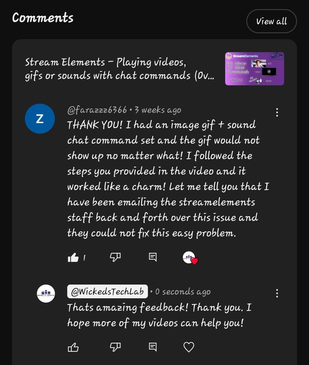 Being a super small time creator. It feels great getting comments like these! Wickeds Tech Lab on youtube! If you know you know. #fyp #viral #support #Tech #streamer