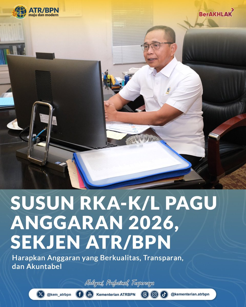 kem_atrbpn's tweet photo. SUSUN RKA-K/L PAGU ANGGARAN 2026, SEKJEN ATR/BPN Harapkan Anggaran yang Berkualitas, Transparan, dan Akuntabel

Berita selengkapnya, kunjungi:
https://t.co/f1tsJnEcuc

#KementerianATRBPN
#MelayaniProfesionalTerpercaya
#MajuDanModern
#MenujuPelayananKelasDunia https://t.co/4AgRmq71NK
