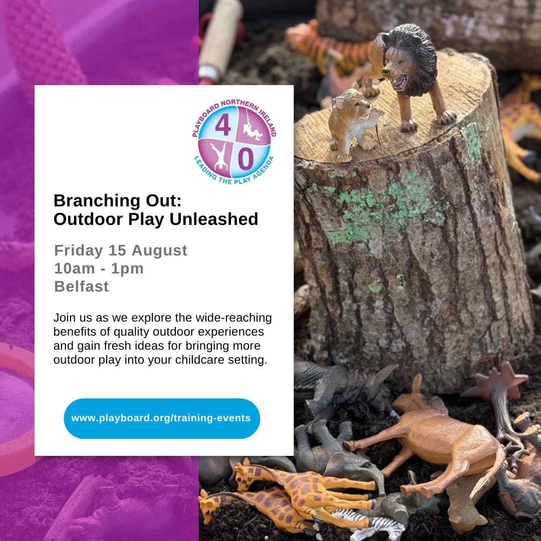 PlayBoard NI (@playboard_) on Twitter photo Branching Out: Outdoor Play Unleashed
15 August, 10am - 1pm, #Belfast 
A fun, hands-on training session exploring creative and inspiring outdoor play ideas for your school-age childcare setting. 
👉 playboard.org/event/branchin… Branching Out: Outdoor Play Unleashed
15 August, 10am - 1pm, #Belfast 
A fun, hands-on training session exploring creative and inspiring outdoor play ideas for your school-age childcare setting. 
👉 playboard.org/event/branchin…
