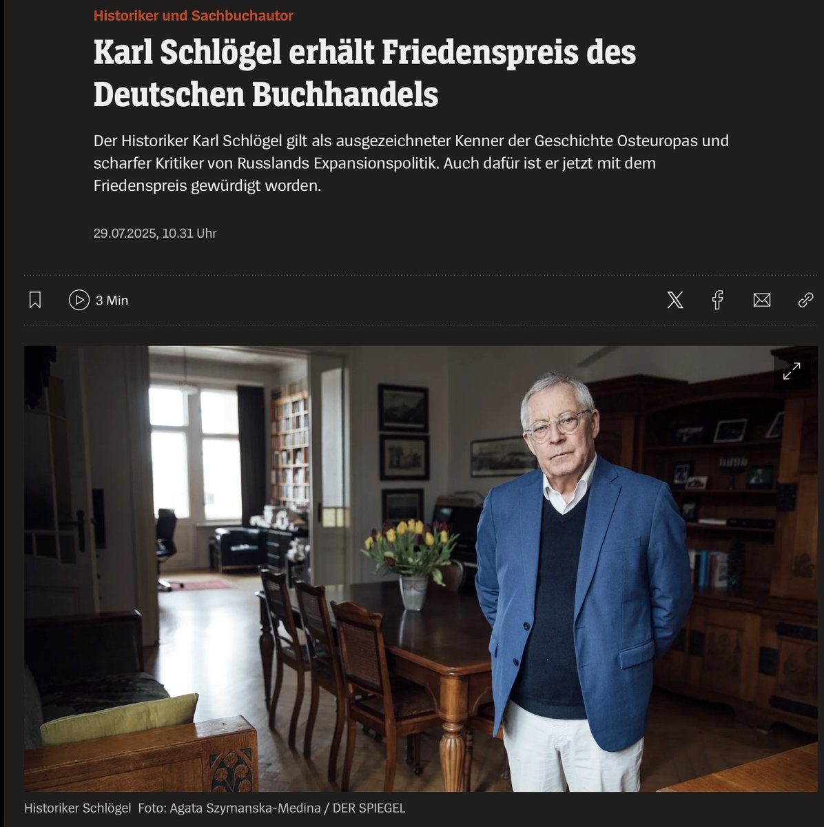 Karl Schlögel erhält Friedenspreis des Deutschen Buchhandels. 
Gratulation! 
spiegel.de/kultur/literat…