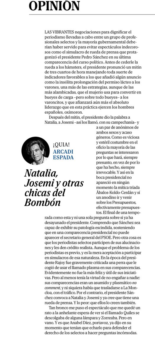 Esto de Arcadi Espada en “El Mundo” hoy 👇👇