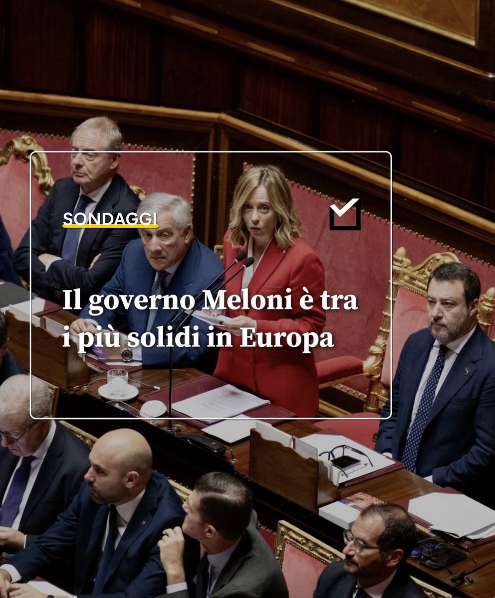 Dopo oltre mille giorni alla guida del Paese, la coalizione di partiti che sostiene il governo Meloni ha più consensi dei voti presi alle elezioni politiche del 2022. 🇮🇹