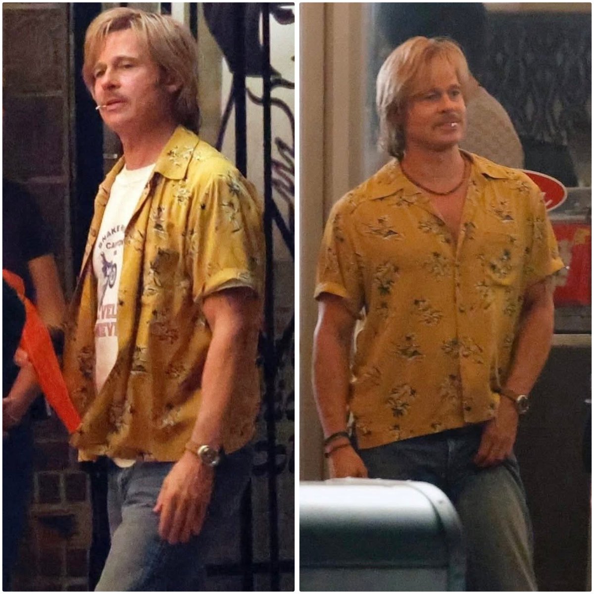 QTarantino_news's tweet image. Brad Pitt as Cliff Booth from #onceuponatimeinhollywood2 set