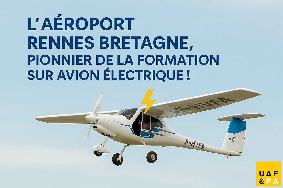 ⚡ L'Aéroport Rennes Bretagne décolle vers l'avenir ! Une nouvelle formation sur avion 100% électrique s'y installe. L'aviation régionale innove ! #AéroportsRégionaux #Aviation #Rennes