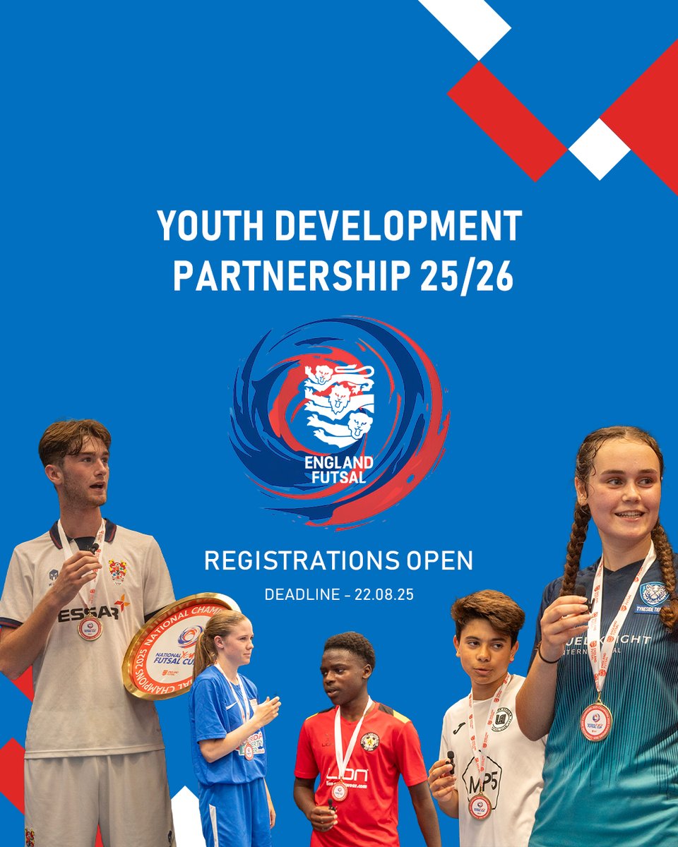 Do you provide youth futsal? 

Become an England Futsal Youth Development Partner for 25/26 🤝⭐️

Engage with us at three different levels:

ACTIVATE 🔵 | CHALLENGER 🟡 | PATHWAY 🟢

Registration survey via the link.

FULL DETAILS 🔗 drive.google.com/file/d/1c64x2q…