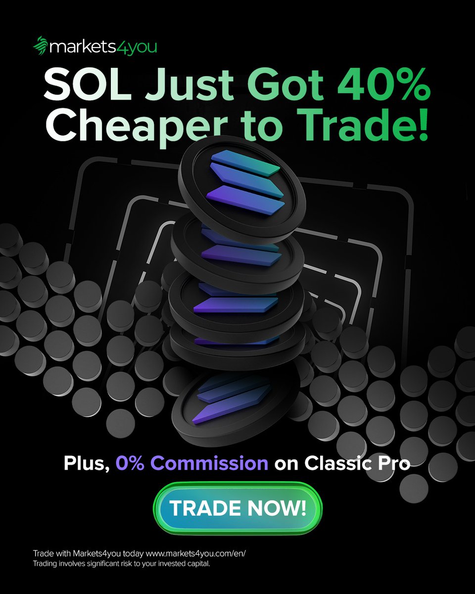 🚀 Big news for Solana traders! Markets4you is cutting Solana (SOL) trading  costs by 40% on both Classic Standard and Classic Pro. Even better, Solana  trades in Classic Pro are now commission