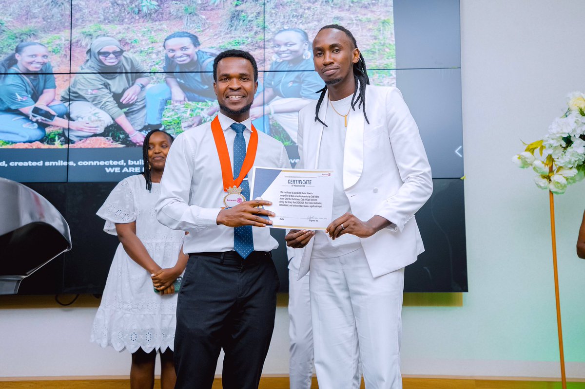 J. Eric Niyitanga (@jeaneric01) on Twitter photo Privileged to have served with a dedicated team of <a href="/RctKKarisimbi/">Rotaract Kigali Karisimbi</a> in Rotary year 2024-2025!
Thank you for your service to our club and the communities we serve!
To the new presidents, I wish you a great year ahead #UniteForGood
<a href="/Rotary/">Rotary International</a> <a href="/rotaract/">Rotaract</a> <a href="/RotaractKIE/">Rotaract Club of KIE</a> Privileged to have served with a dedicated team of <a href="/RctKKarisimbi/">Rotaract Kigali Karisimbi</a> in Rotary year 2024-2025!
Thank you for your service to our club and the communities we serve!
To the new presidents, I wish you a great year ahead #UniteForGood
<a href="/Rotary/">Rotary International</a> <a href="/rotaract/">Rotaract</a> <a href="/RotaractKIE/">Rotaract Club of KIE</a>