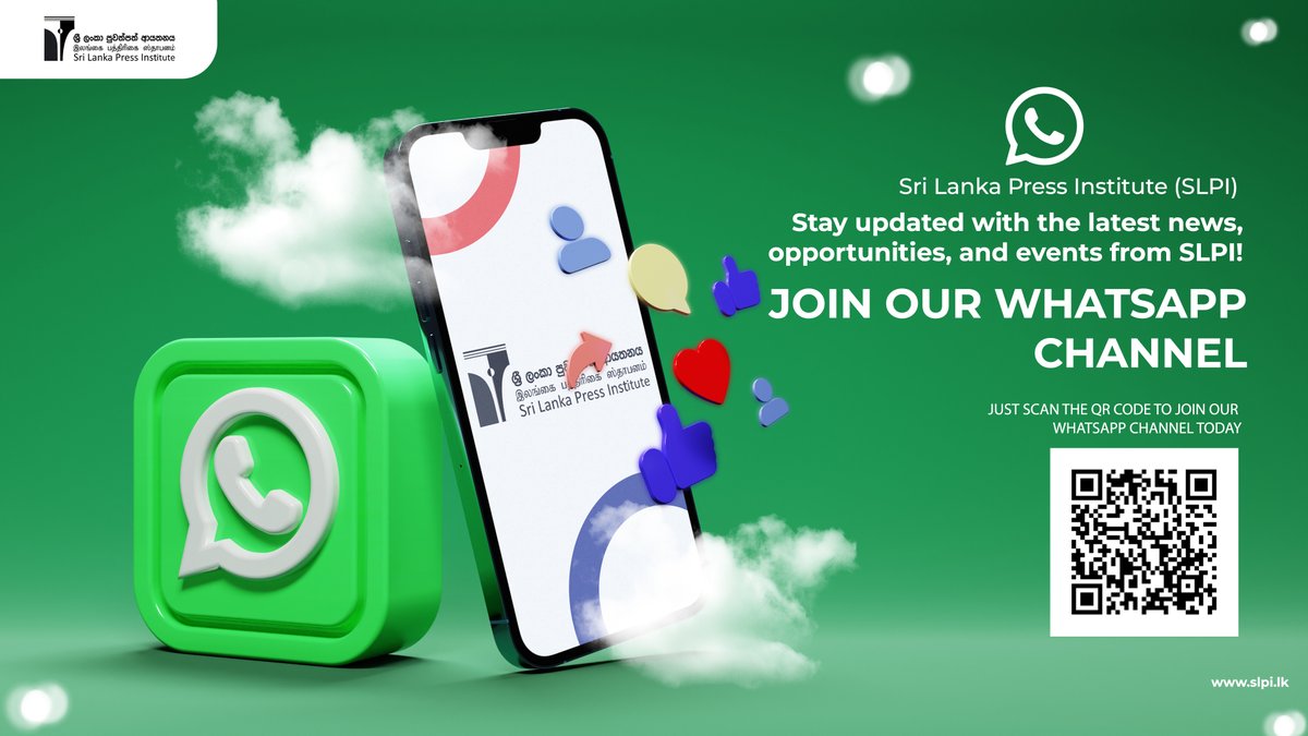 Stay updated with the latest from SLPI — news, events, and more 📢

Join our WhatsApp Channel today!
🔗 whatsapp.com/channel/0029Va…

#SLPI #WhatsAppChannel #MediaUpdates #JournalismSL
