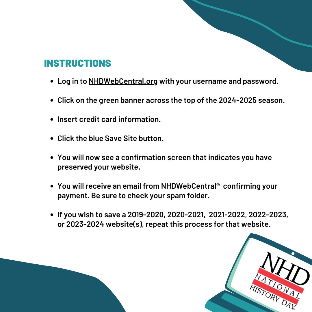 Important Information about 2025 Student Websites!