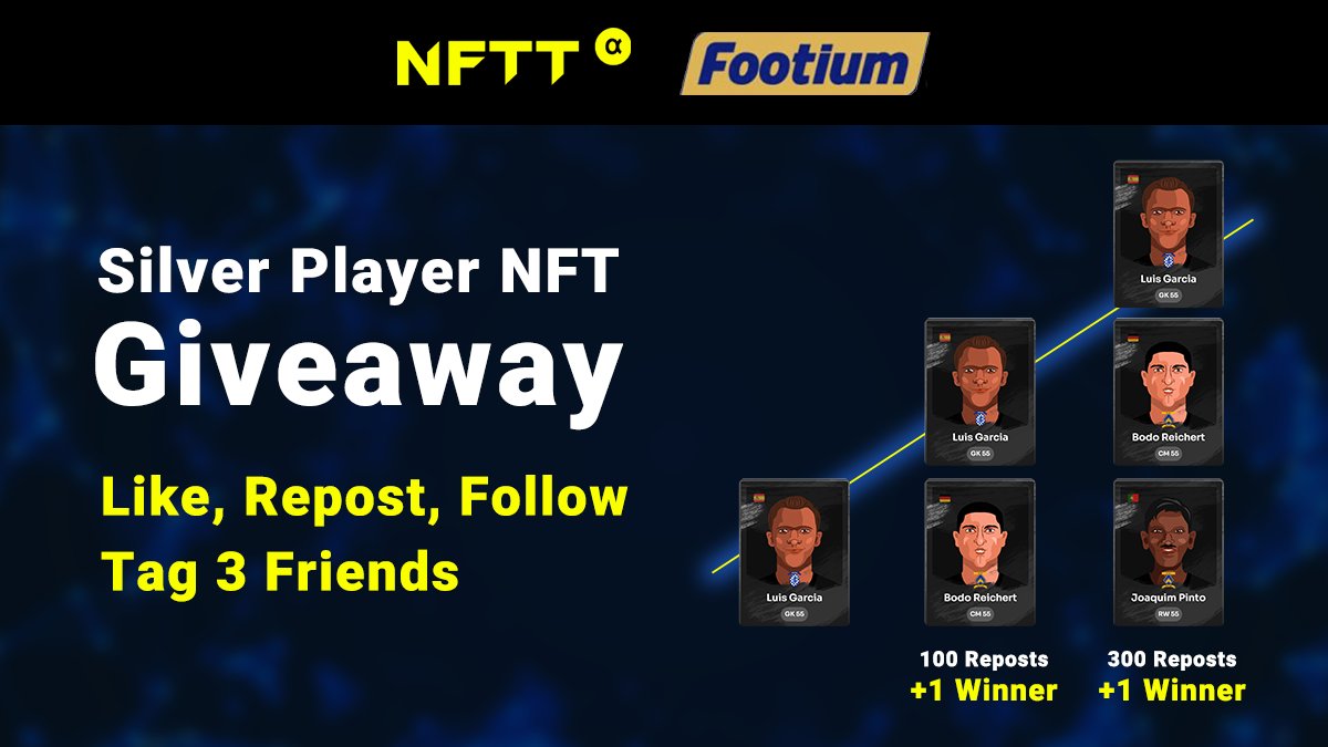 🎉 NFTT Market Treasure Hunt 🎉

Win a <a href="/Footium/">Footium</a> Silver Player NFT! ⚽️

1️⃣ Like &amp; Repost
2️⃣ Follow <a href="/NFTTmarket_EN/">NFTT Market English (formerly Otaku Coin)</a>
3️⃣Comment #NFTTTreasureHunt + tag 3 friends

🔥 Bonus winners at 100 &amp; 300 reposts!

⏰ Ends Aug. 3, 11:59 PM (JST)