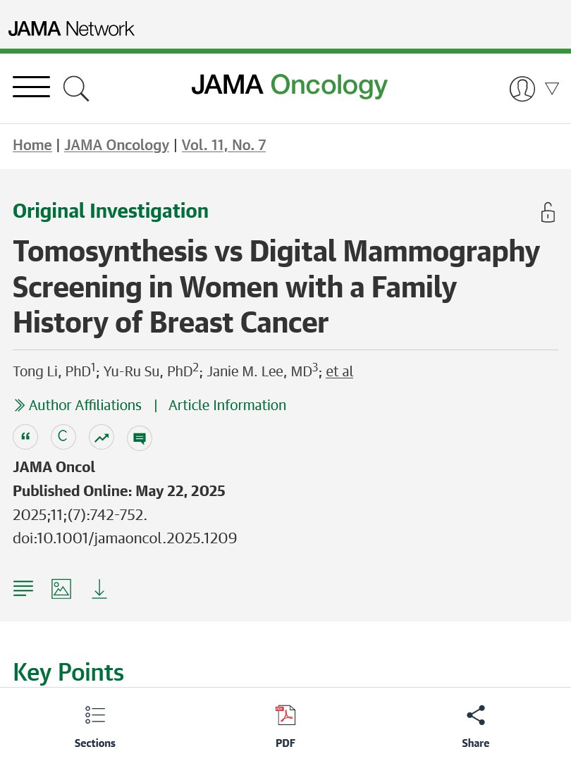 JAMA Oncology (@jamaonc) on Twitter photo Digital breast tomosynthesis improves specificity and reduces recall and advanced cancer rates compared to digital mammography in women with a family history of breast cancer. ja.ma/46r5AVc <a href="/JanieMLee1/">Janie M. Lee</a> Digital breast tomosynthesis improves specificity and reduces recall and advanced cancer rates compared to digital mammography in women with a family history of breast cancer. ja.ma/46r5AVc <a href="/JanieMLee1/">Janie M. Lee</a>