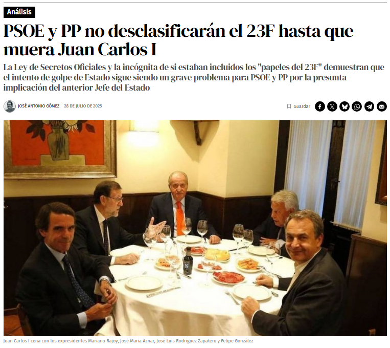 Cómo decir que Juan Carlos I estuvo detrás del intento de golpe de Estado del 23F sin decirlo.
